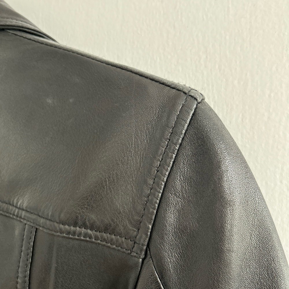All Saints Black Dalby Leather Jacket - Picture 5 of 5